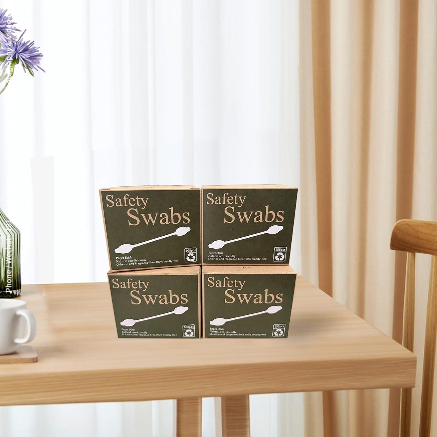 image2 Packs Safety Cotton Swabs with Large Tip Baby Cotton Buds 216pcs216pcs