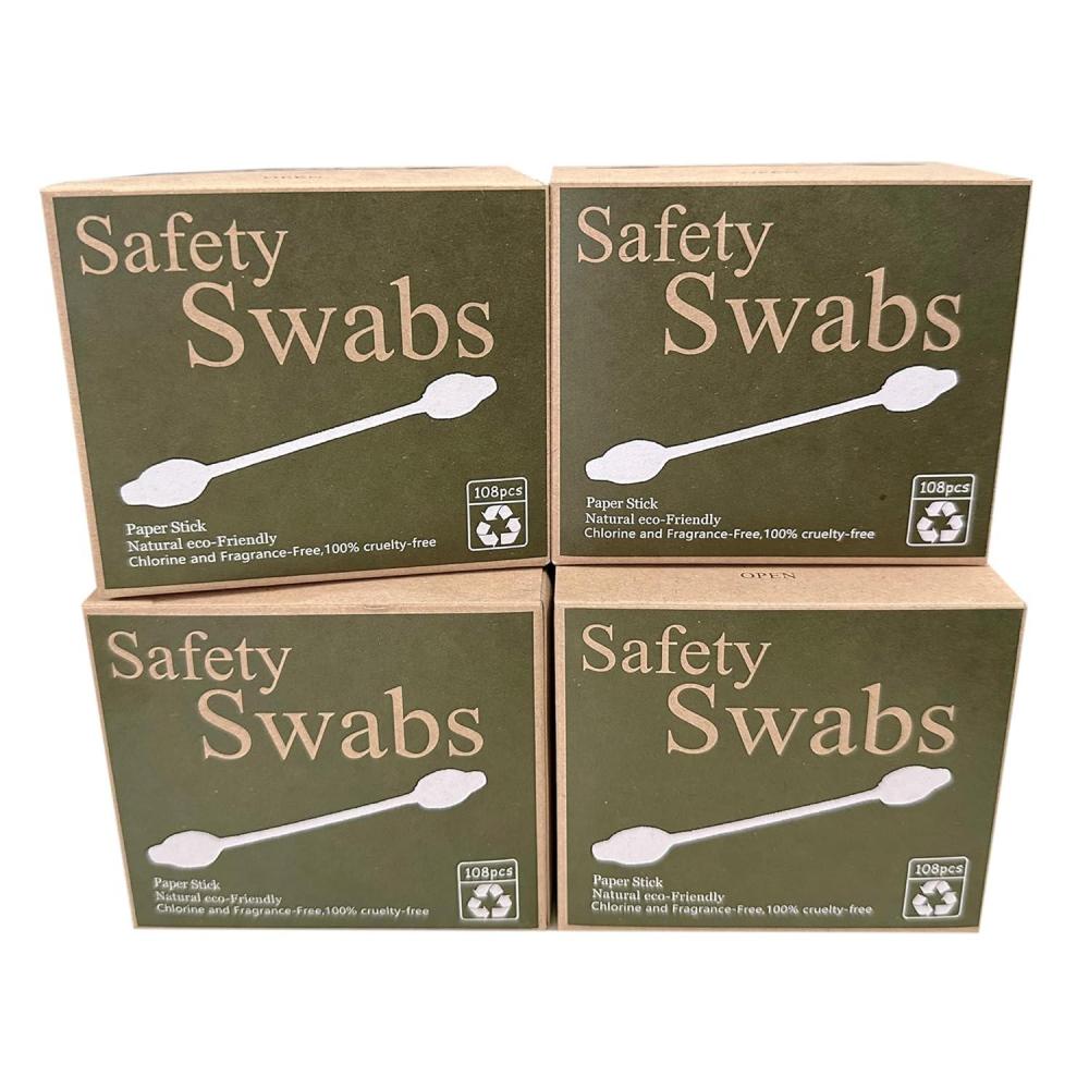 image2 Packs Safety Cotton Swabs with Large Tip Baby Cotton Buds 216pcs432pcs