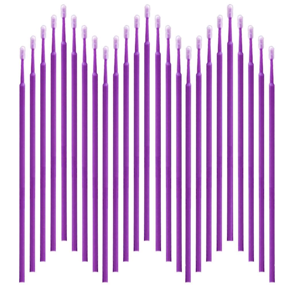 image600PCS Microswabs for Eyelash ExtensionsDisposable Micro Applicators Brush for Cleaning and Applying Makeup Pink Head Diameter 20mmPurple