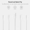 2000pcs Tiny Cotton Buds, with Round & Spiral, Suitable for Baby Ear Nose Clean,Cosmetics,Personal Hygiene(Round & Spiral 1000pcs)