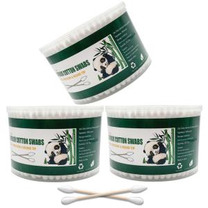 Thick Cotton Swabs,XL Size Natural Bamboo Cotton Buds,Organic Biodegradable, Large Double Tips Swabs, Extra Absorbent Cotton Swabs For Cleaning(XL Precision&Round tip 756pcs)